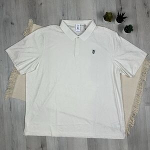 Puma Quiet Golf Jacquard Paisley Polo Mens 3XL Off White Cream